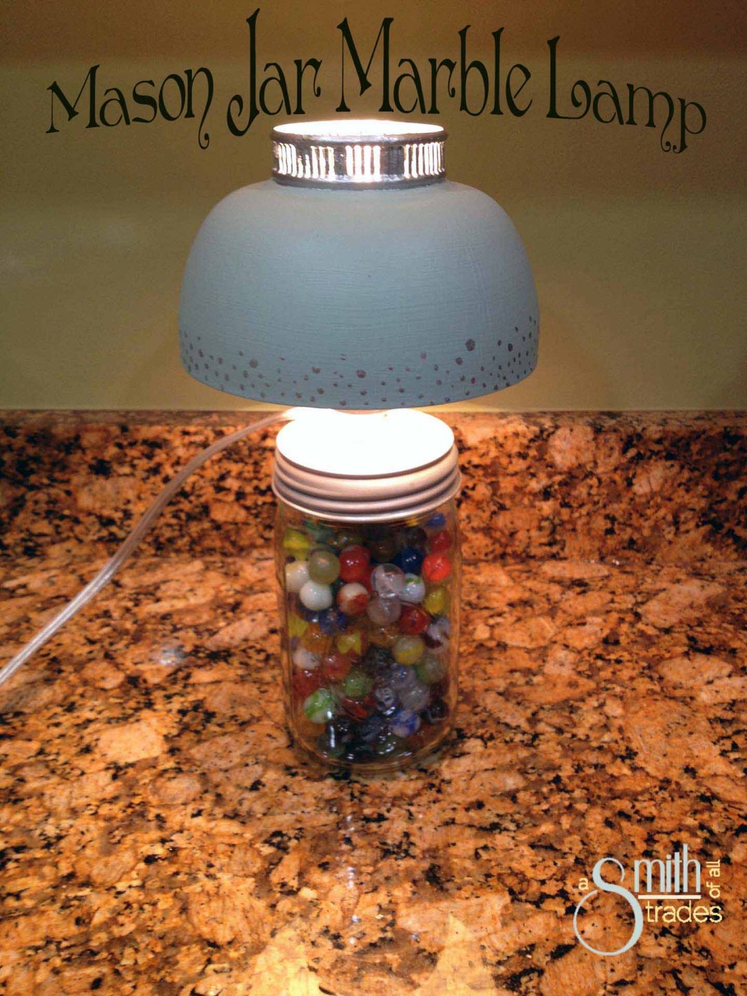 Mason Jar Marble Lamp