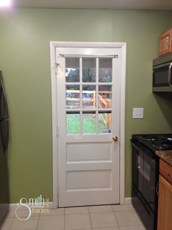 {A Smith of All Trades} Car Port Door Inside Before