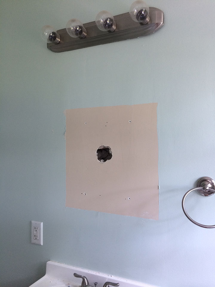 Bathroom Reno_Medicine Cabinet hole